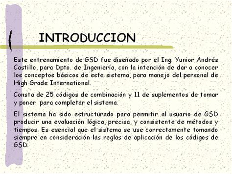 gsd ingeniería|Entrenamiento sobre GSD (Presentación PowerPoint) .